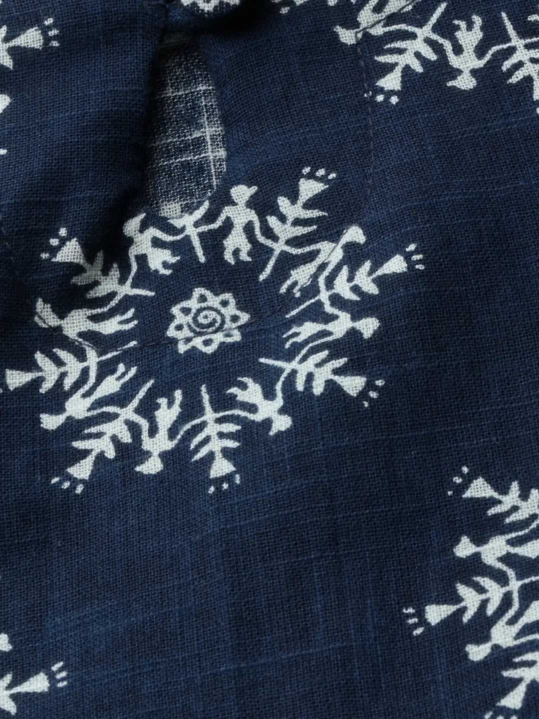 Printed Navy Blue Cotton Kurti - Indian Kurta for Women | DesiQlo