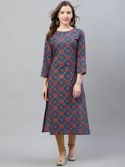 Women Cotton Printed Simple Daily Wear Kurti