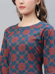 Women Cotton Printed Simple Daily Wear Kurti