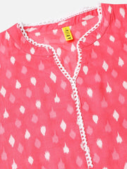 Women Casual Wear Pink Printed Kurti