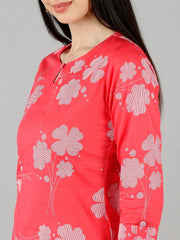 Women Pink Floral Kurtas