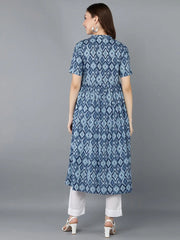 Women Blue Cotton Geometric Printed 1