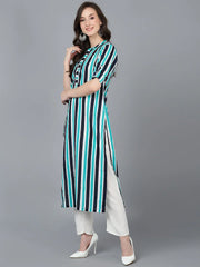 Women Multi Cotton Striped Printed Kurtas