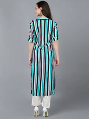 Women Multi Cotton Striped Printed Kurtas
