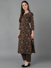 Women Black Cotton Floral Printed 1