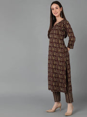 Women Maroon Cotton Paisley Printed