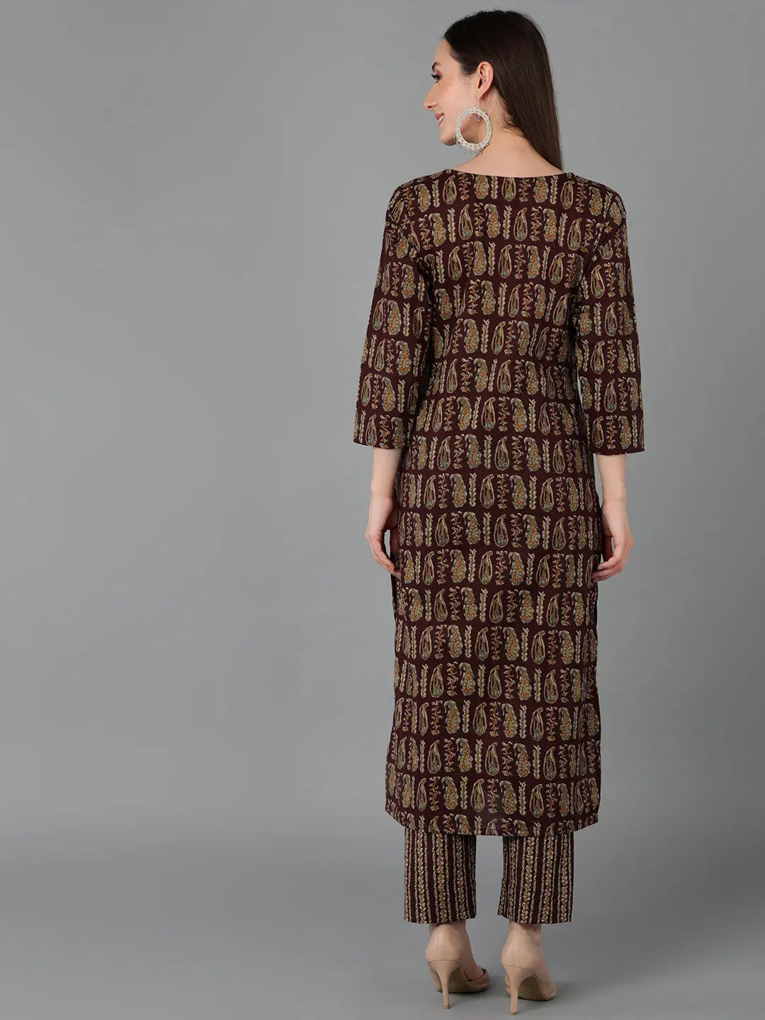 Maroon Paisley Cotton Kurtas for Women - Indian Kurta Shop