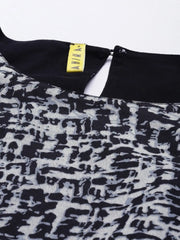 Black Crepe A Line Dress