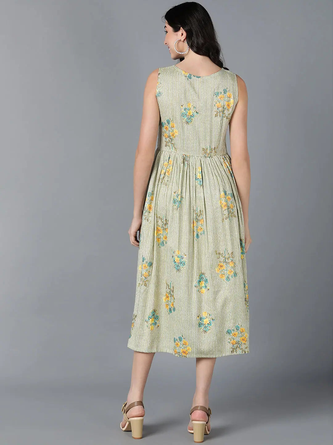 White Cotton Striped Dresses | Indian Dresses Online