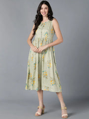 Women White Cotton Striped Dresses