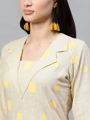 Women Casual Wear Cotton Fabric Dark Beige Color Printed Trendy Kurta And Palazzo Set