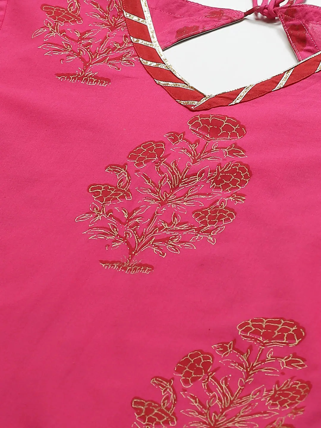 Pink Ethnic Cotton Kurta - Stylish Indian Kurtis for Ladies