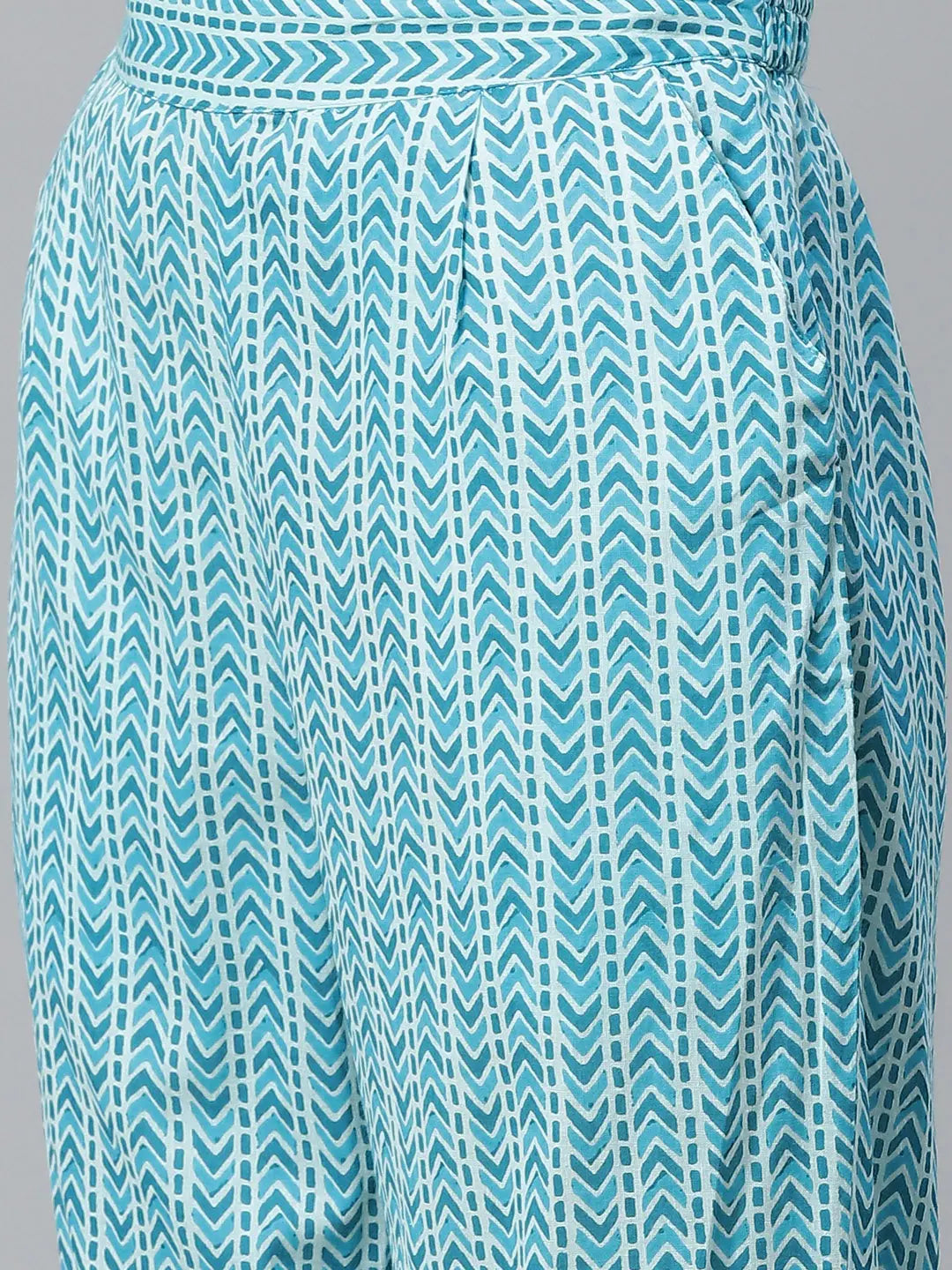 Blue & White Cotton Kurta Set | Women's Indian Kurta Sets