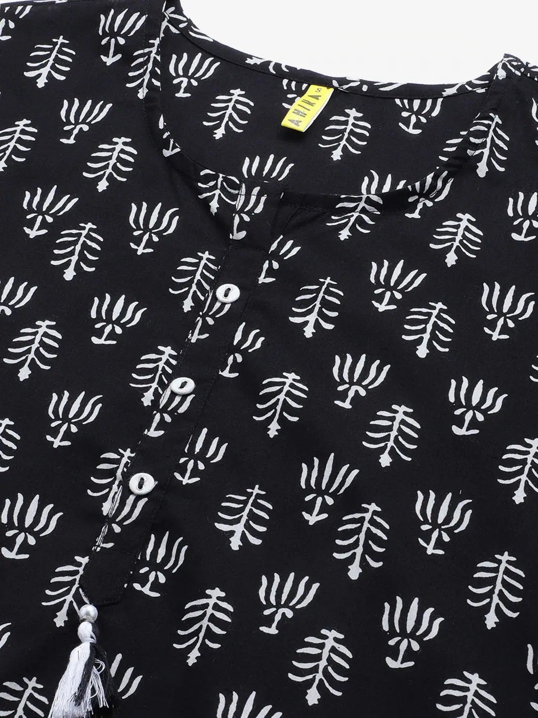 Black Ethnic Kurta Palazzo Set | Cotton Indian Kurta Ladies