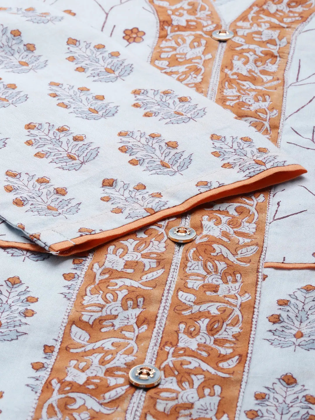 Blue Floral Cotton Kurta Set with Dupatta | Stylish Women's Kurta Sets