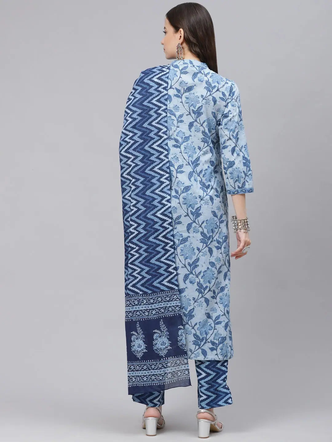 Blue Cotton Kurta Sets for Women | Indian Designer Kurta Set