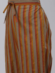 Women Olive Brown Rust Orange Printed Pure Cotton Kurta With Trousers Dupatta