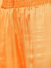 Women Orange Floral Woven Design Pure Cotton Kurta With Trousers With Dupatta Set