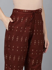 Women Black Pure Cotton Abstract Printed Kurta Trousers With Dupatta 1