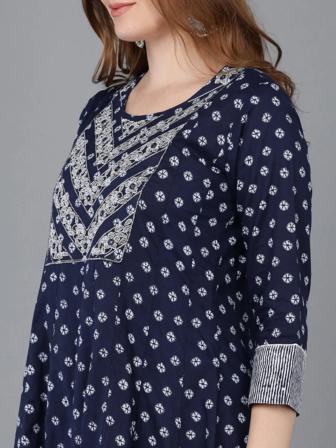 Premium Blue Cotton Kurta Set with Dupatta | Women's Indian Kurta Sets