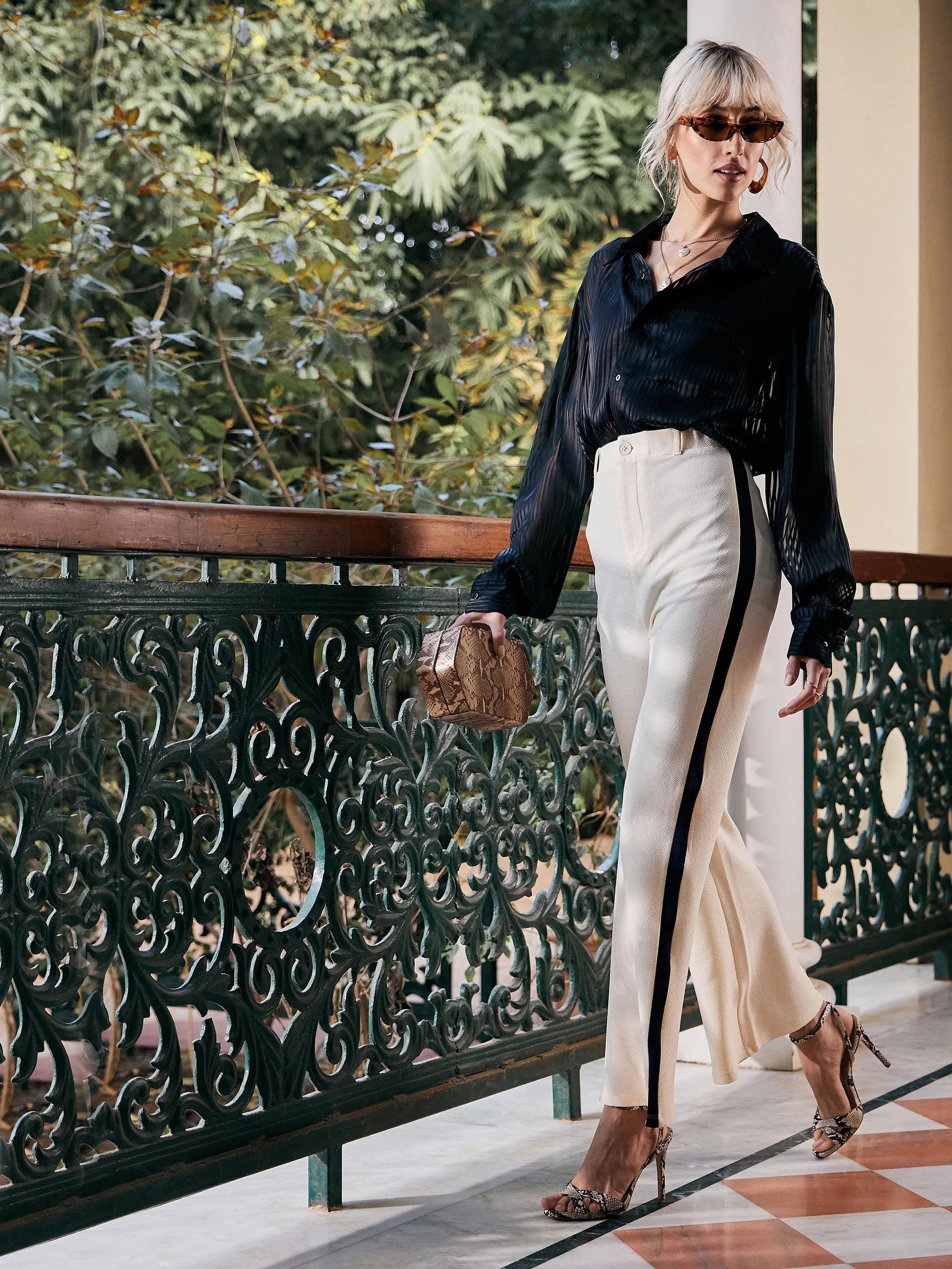 Cream Bell Bottom Pants | Women's Lehenga Outfit Alternative