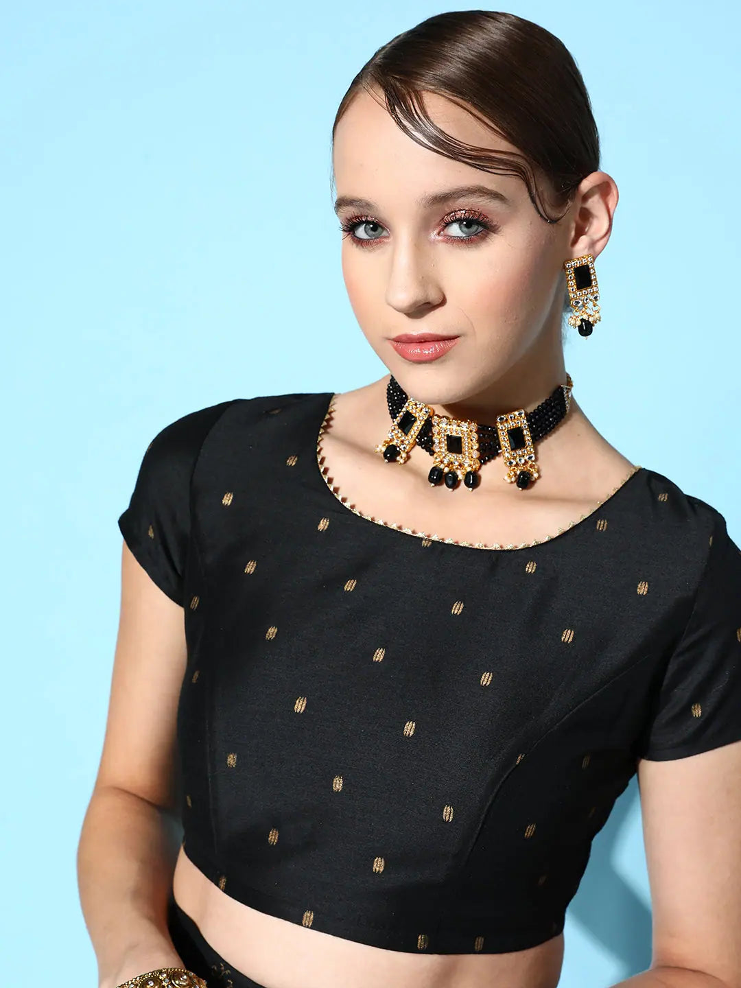 Black Crop Top - Women's Lehenga, Ethnic Lehenga