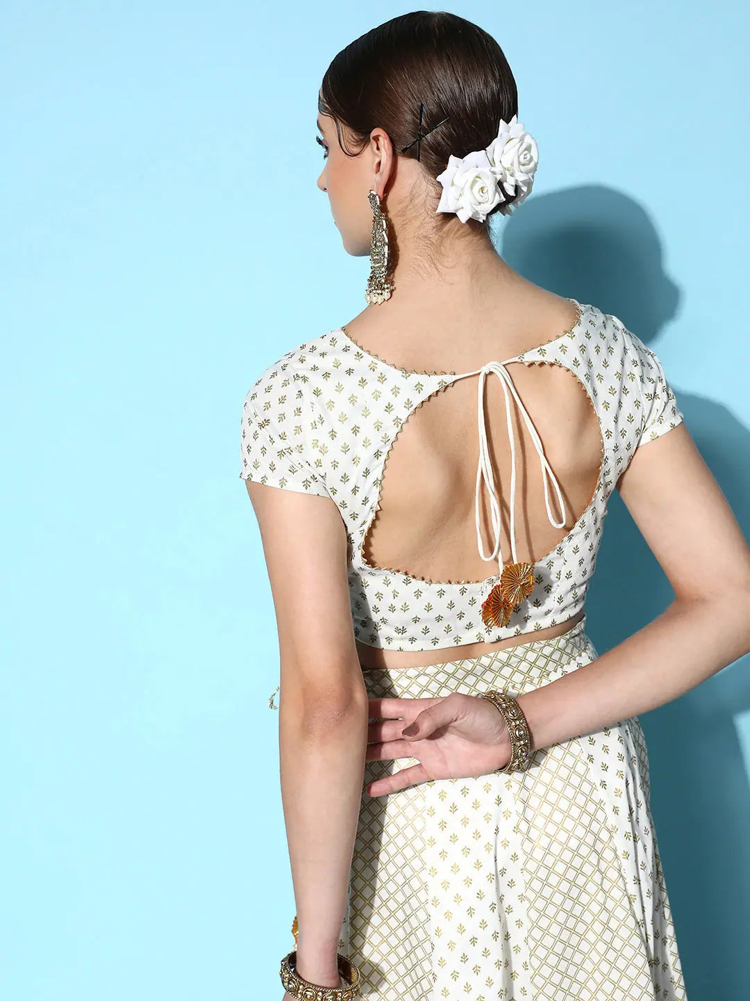 Floral Crop Top - Designer Lehenga, Party Wear, Ethnic Style