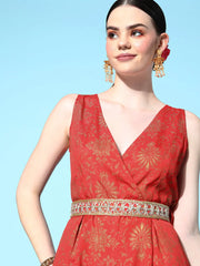 Women Solid Orange Jumpsuits & Sets