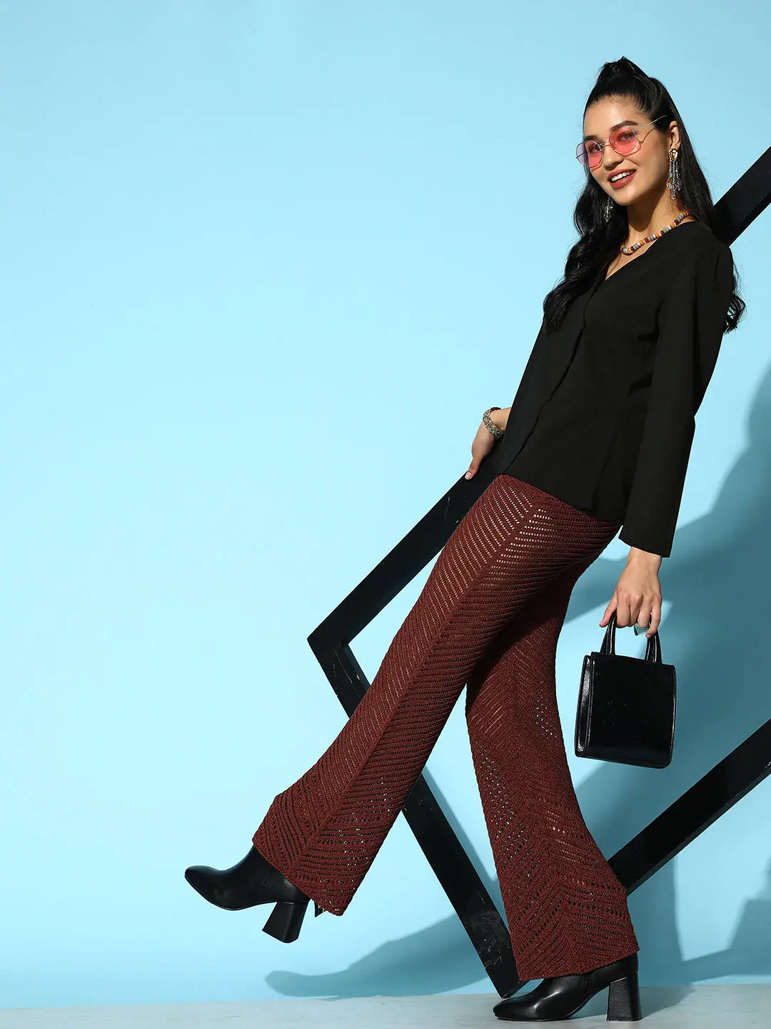 Black Wrap Top | Women's Western Wear | Stylish Outfit