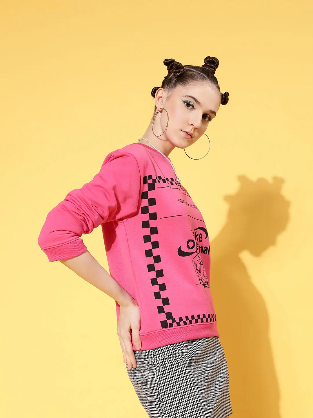 Pink Fleece Sweatshirt | Women's Lehenga Choli Collection