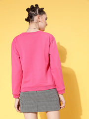 Women Pink Fleece TAKE ORIGINAL Sweatshirt
