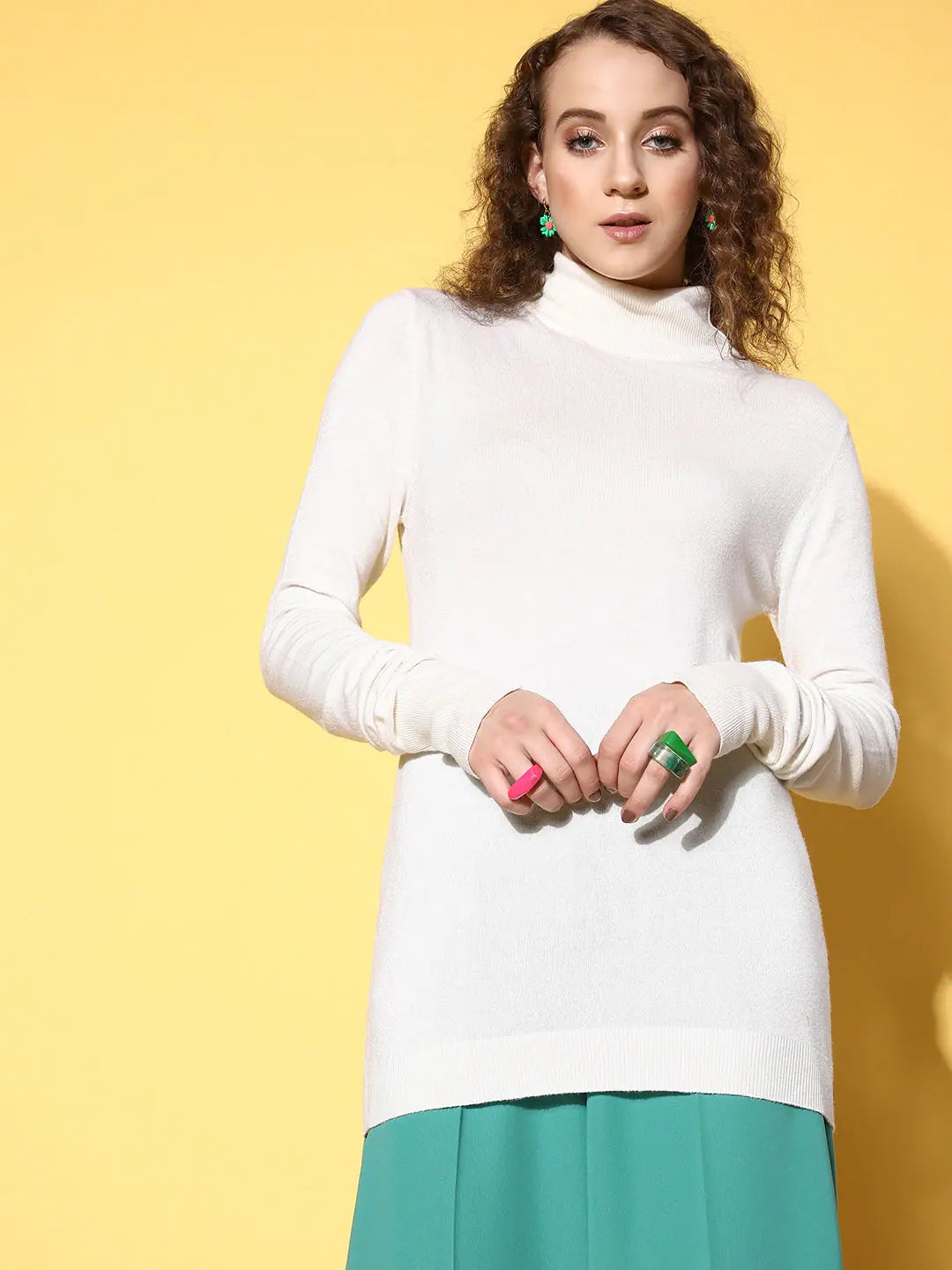 White Ribbed Button Detail Sweater | Women's Western Wear