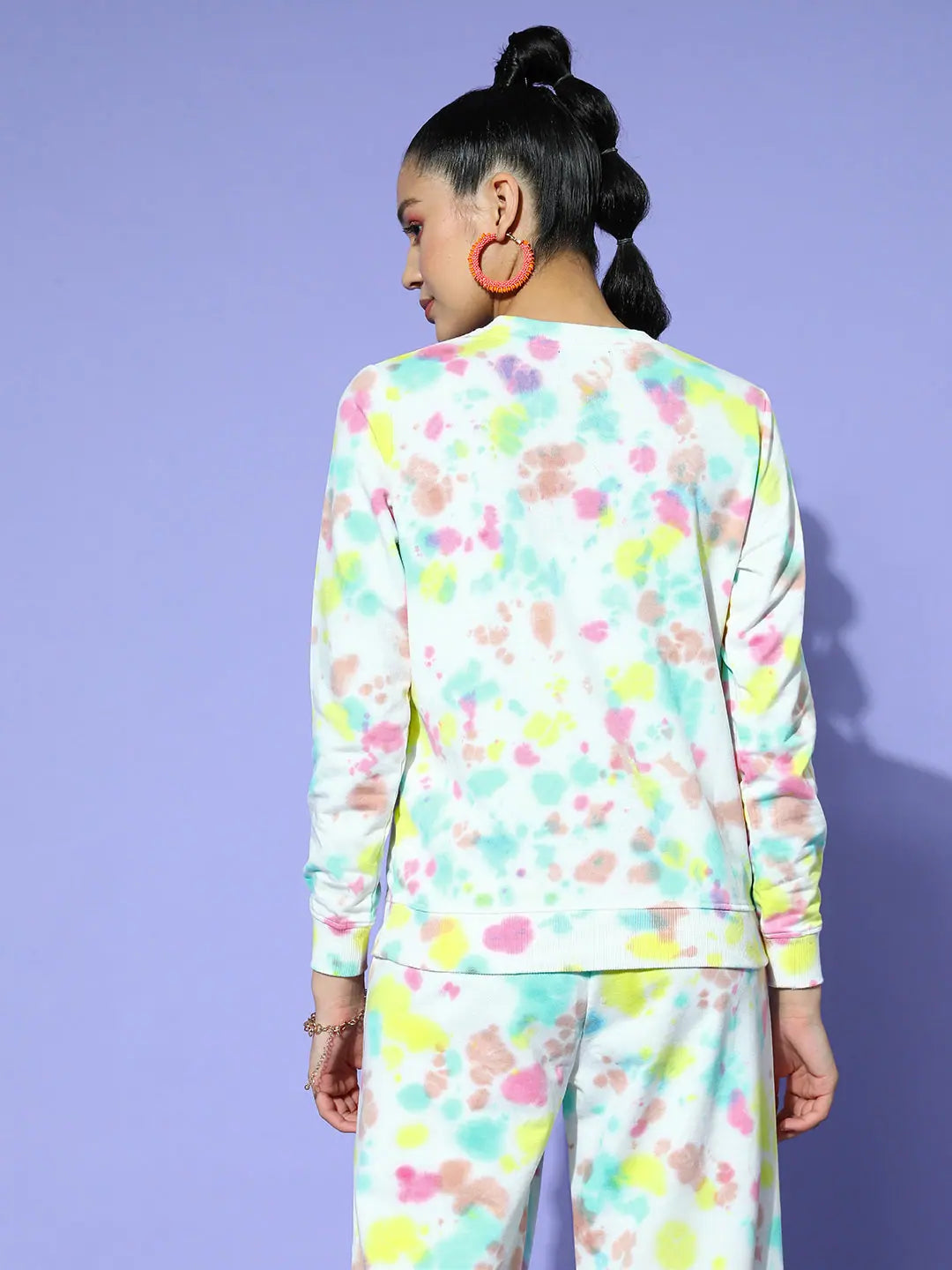 Tie-Dye Women's Sweatshirt | Pink & Blue Ethnic Lehenga Style