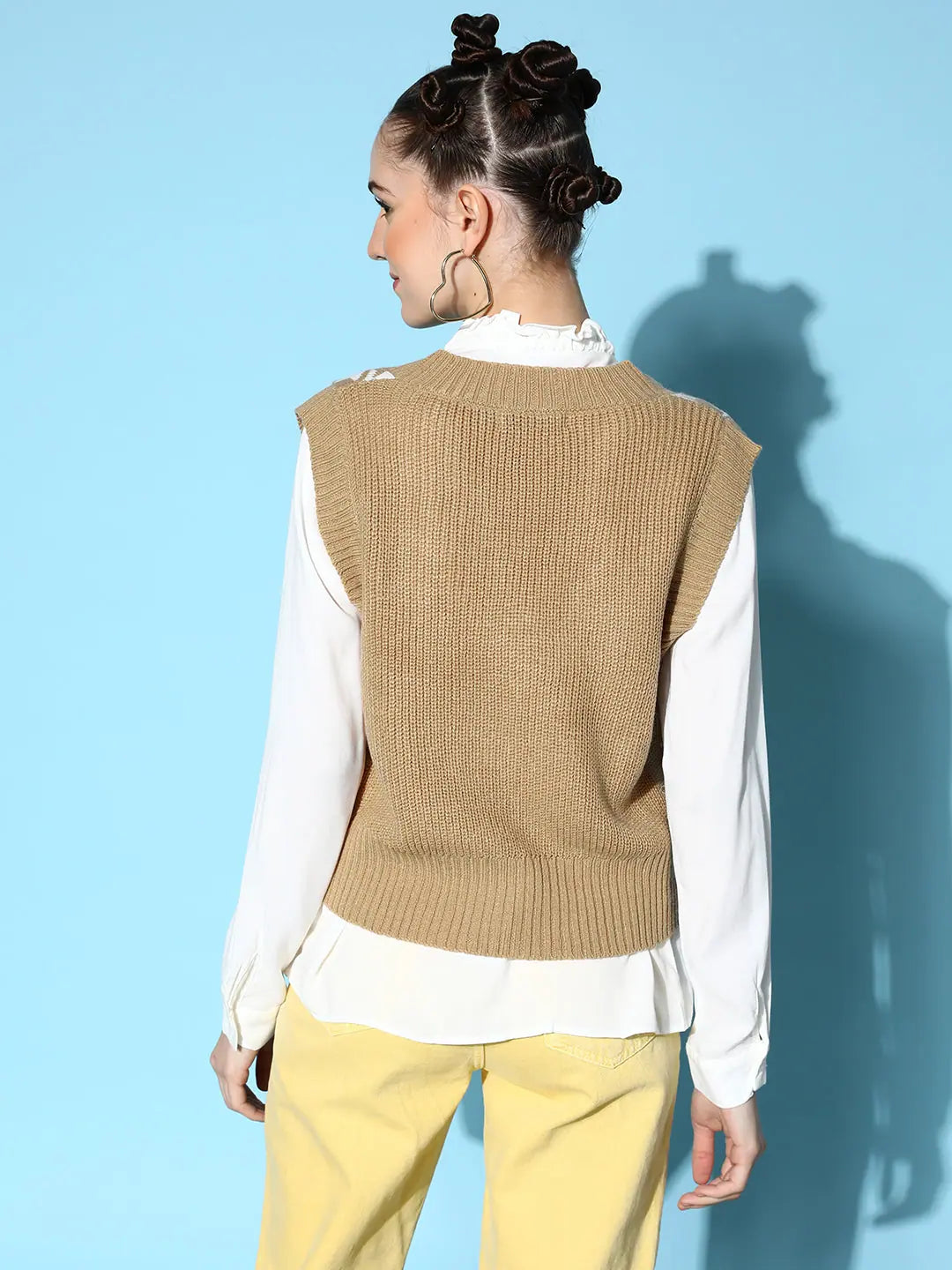 Brown Houndstooth Sweater Vest | Women's Western Clothing