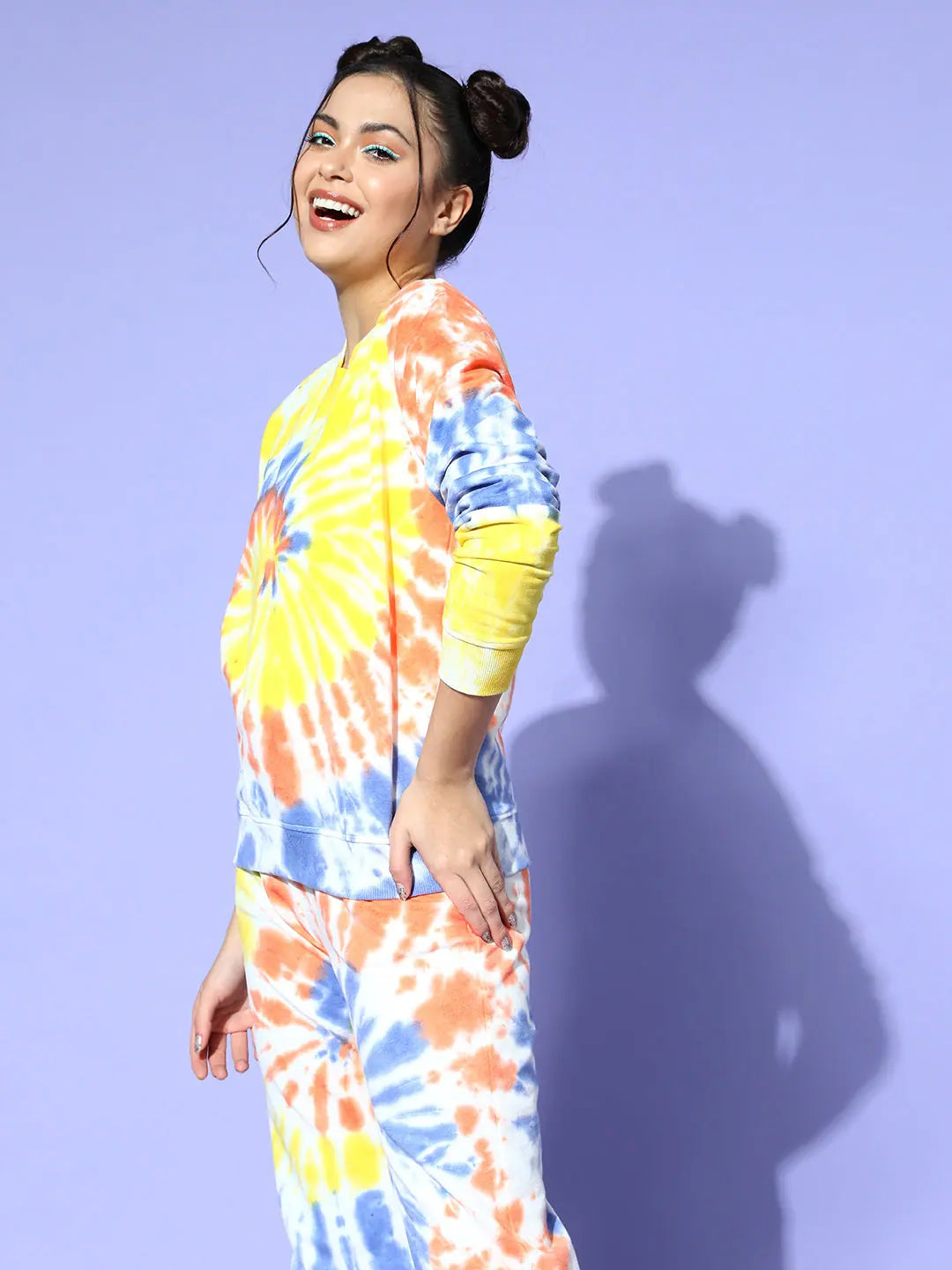 Tie-Dye Sweatshirt - Women's Blue & Rust Terry Spiral Top