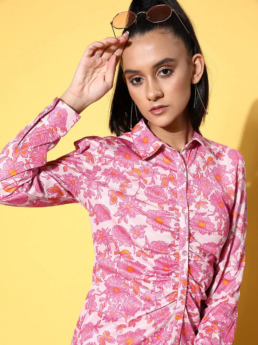 Printed Pink Jumpsuits & Sets - Women's Floral Two-Piece