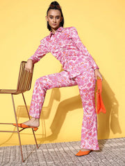 Women Printed Pink Jumpsuits & Sets