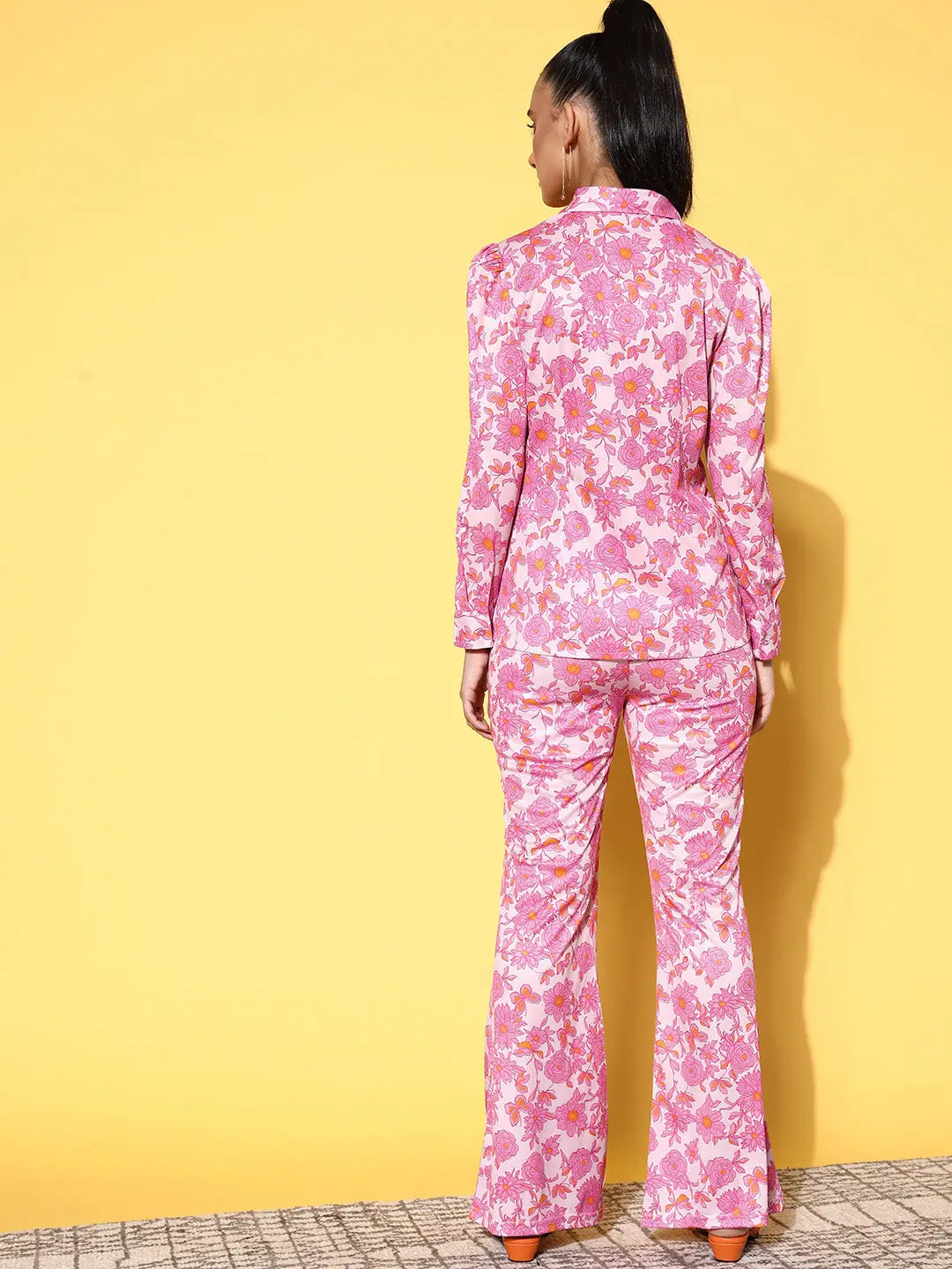 Printed Pink Jumpsuits & Sets - Women's Floral Two-Piece