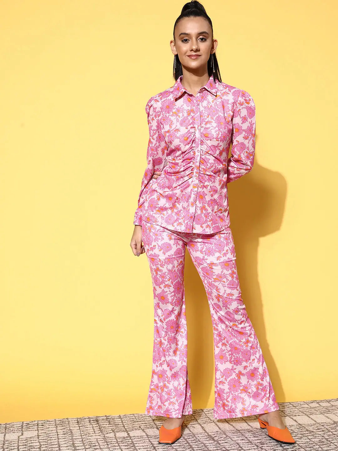 Printed Pink Jumpsuits & Sets - Women's Floral Two-Piece