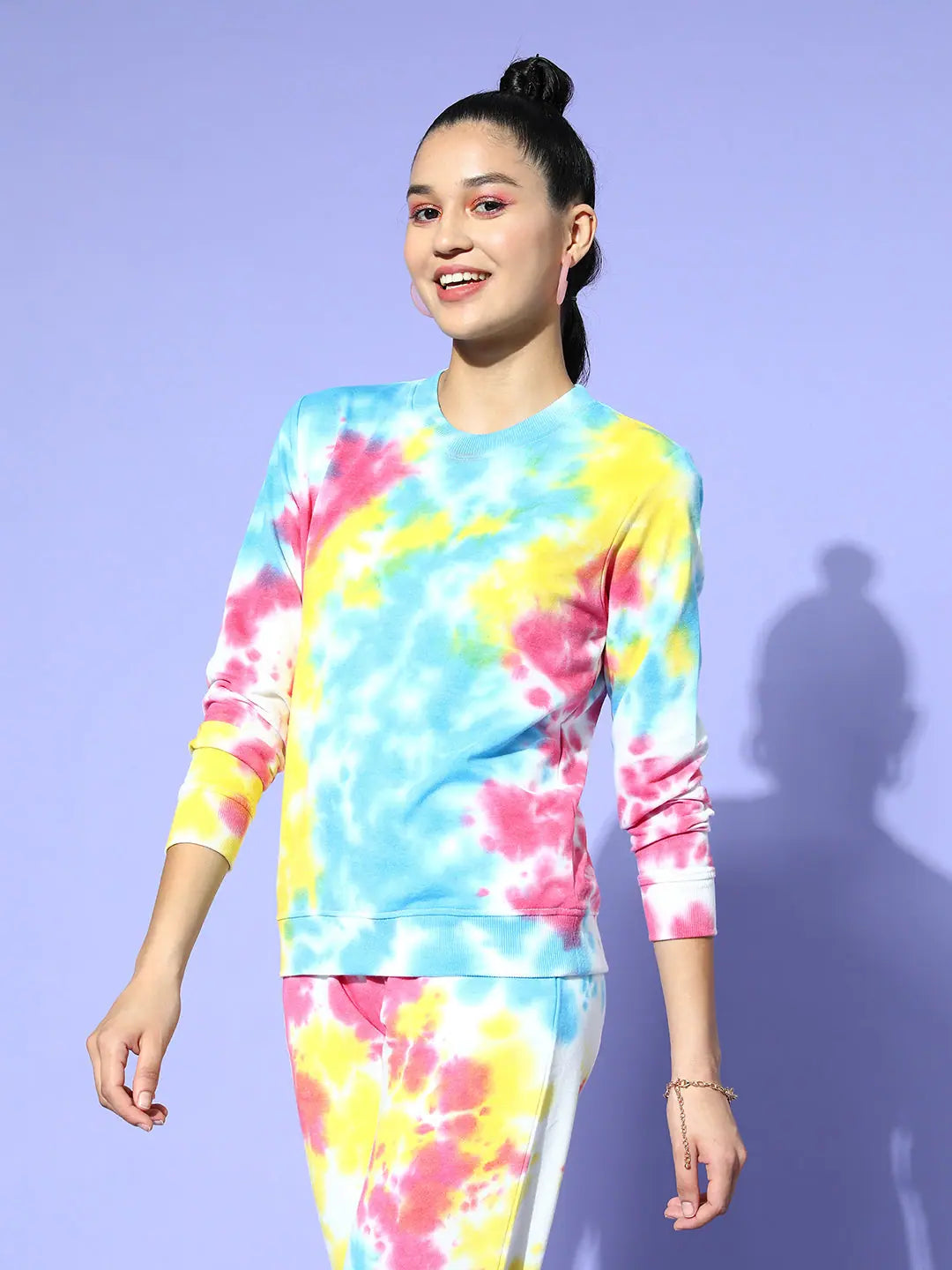 Terry Tie-Dye Sweatshirt for Women | Casual Lehenga Look