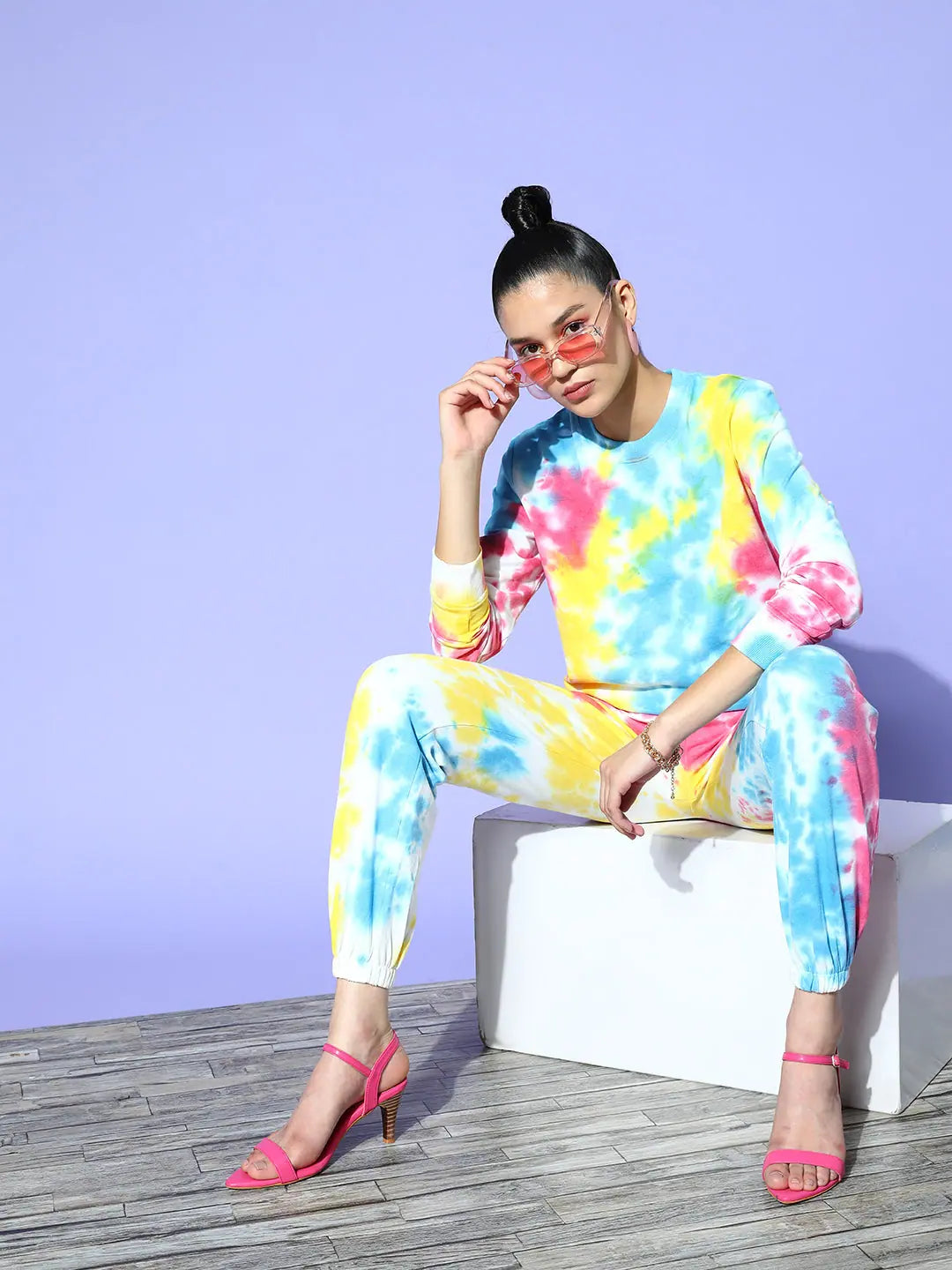 Terry Tie-Dye Sweatshirt for Women | Casual Lehenga Look