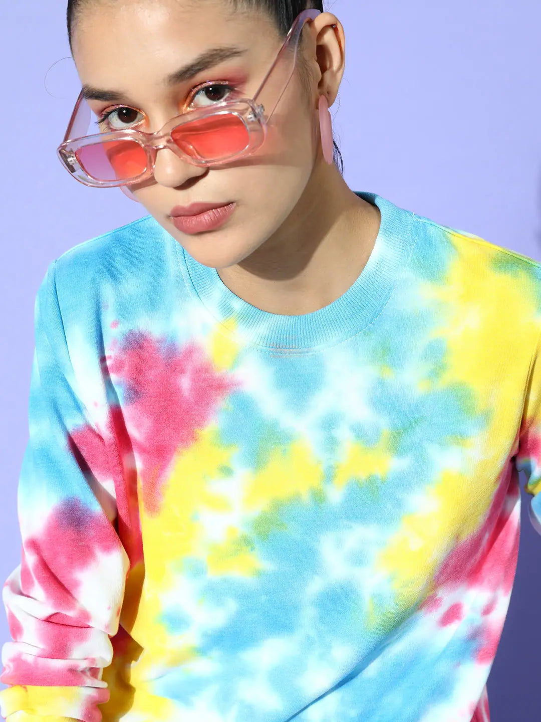 Terry Tie-Dye Sweatshirt for Women | Casual Lehenga Look