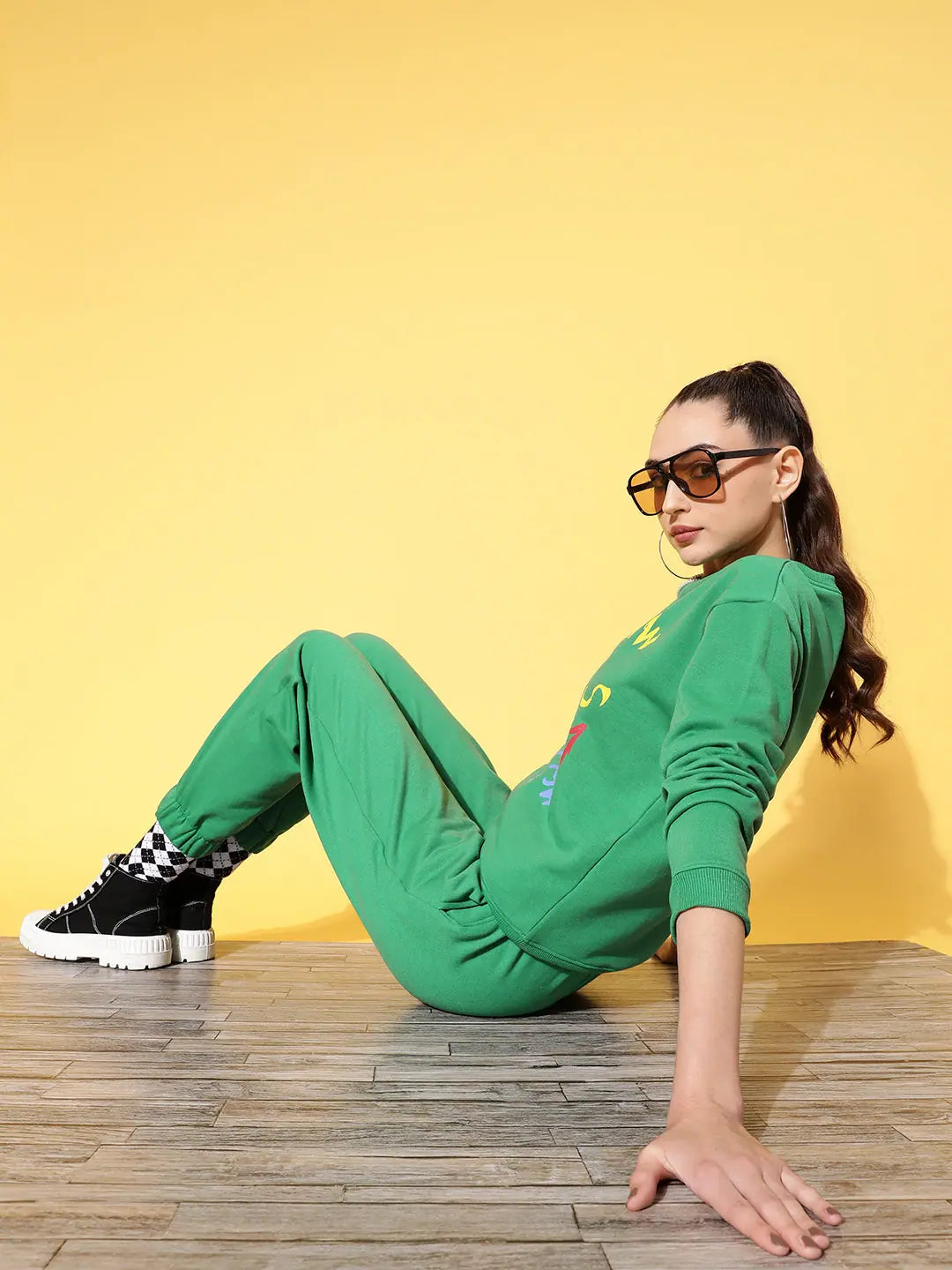 Women's Green Fleece BUSH Sweatshirt and Joggers Set