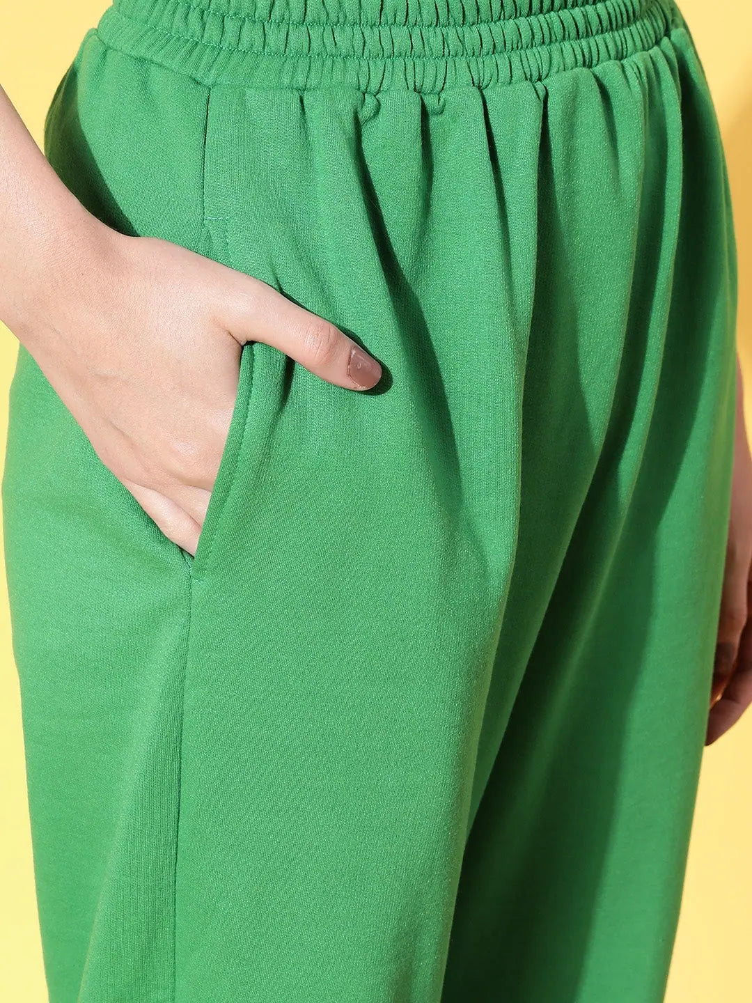 Green Fleece Joggers - Lehenga for Women Casual Cotton Bottoms