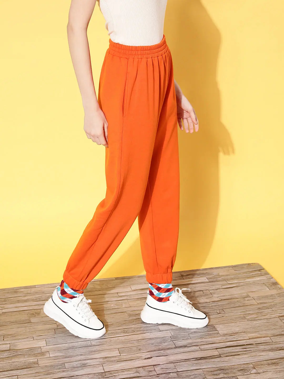 Orange Fleece Joggers - Women's Western Clothing | Comfy Pants