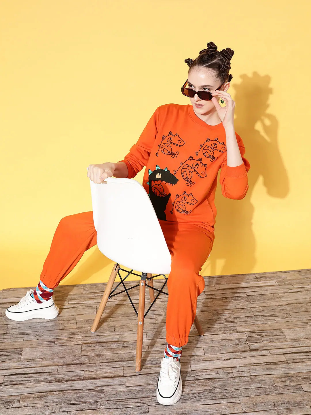 Orange Fleece Joggers - Women's Western Clothing | Comfy Pants