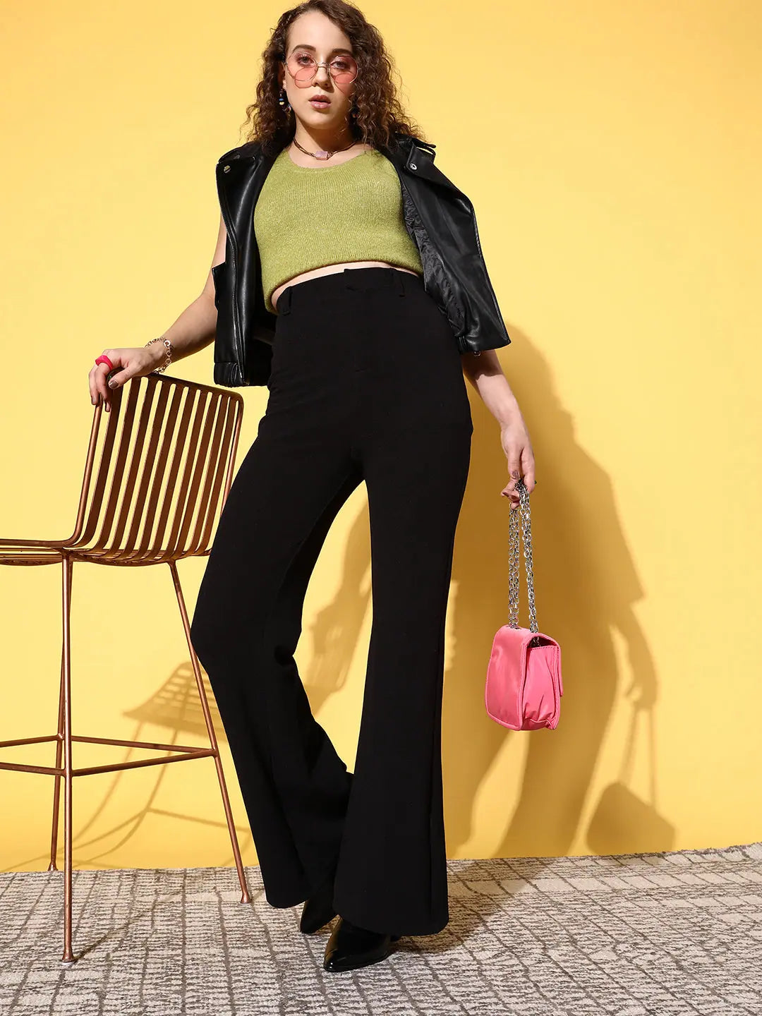 Women's Black Bell Bottom Pants - Stylish Western Outfits