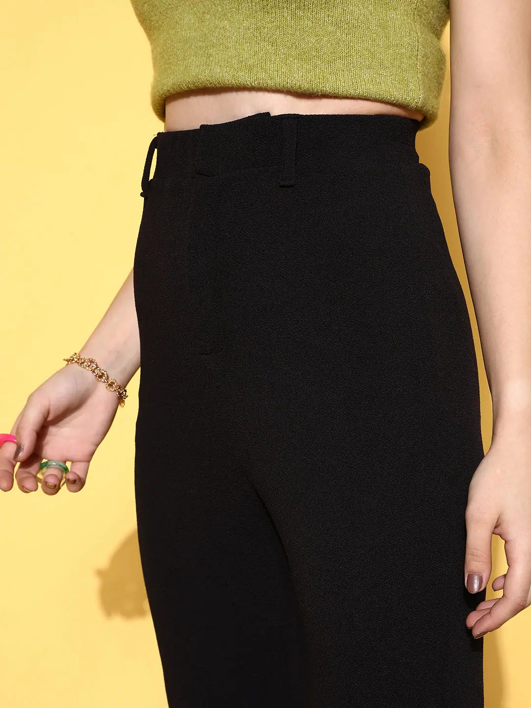 Women's Black Bell Bottom Pants - Stylish Western Outfits