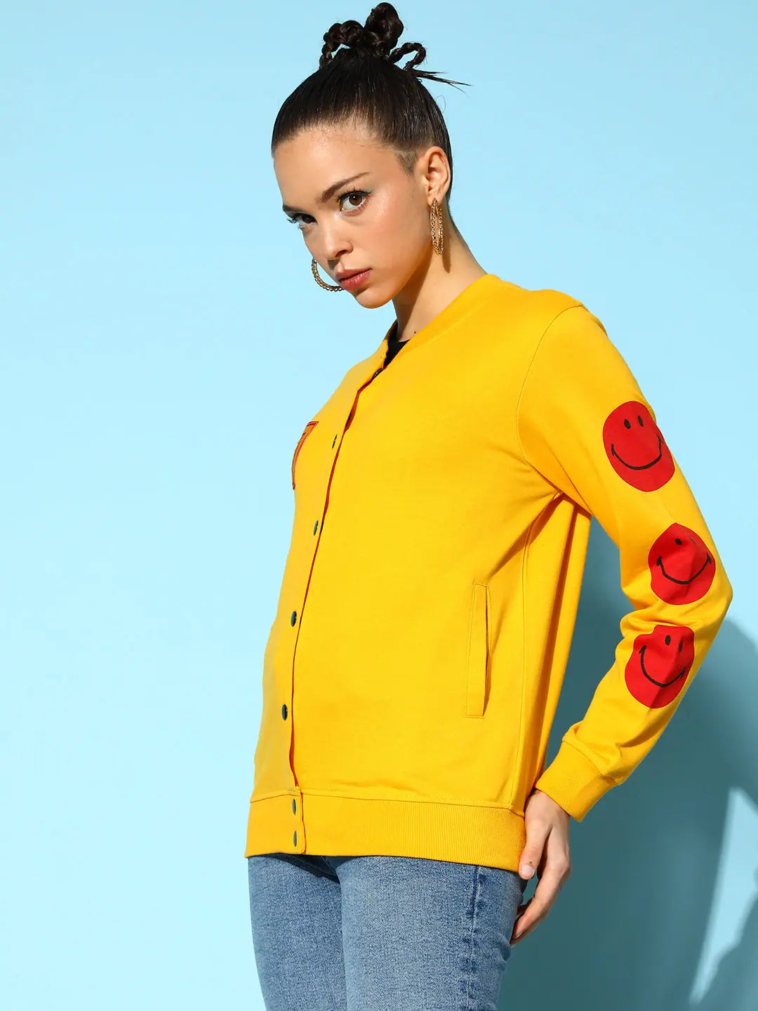 Women's Yellow Varsity Jacket | Trendy Women's Fashion Jackets