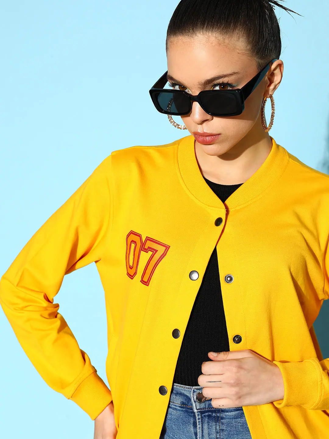 Women's Yellow Varsity Jacket | Trendy Women's Fashion Jackets